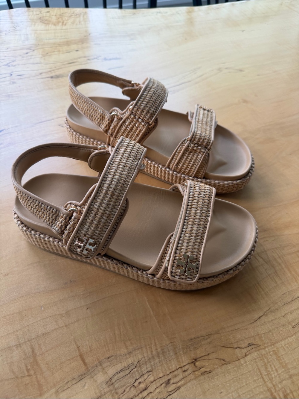 Tory Burch- Kira Sport Sandal - Tan Woven Platform- worn once - Picture 10 of 10